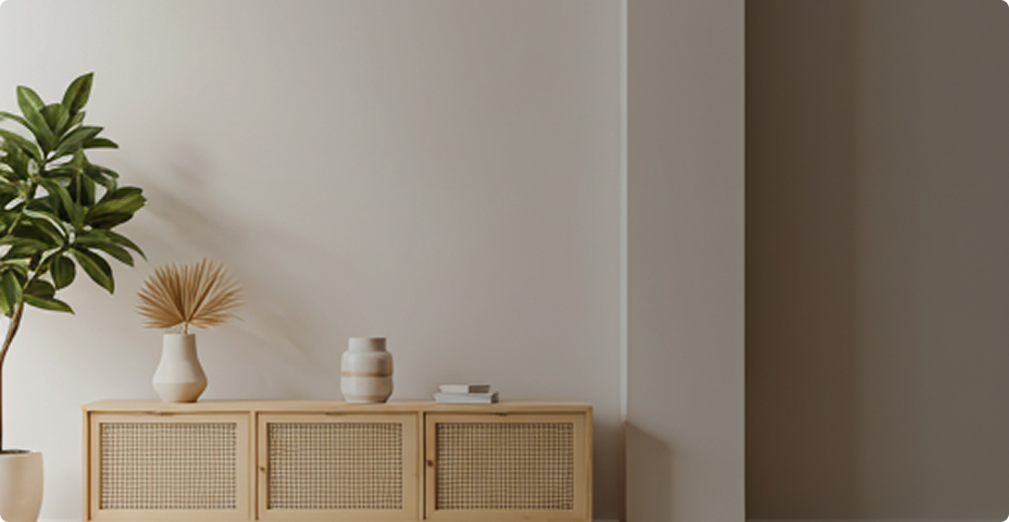 Modern interior with plants and furniture